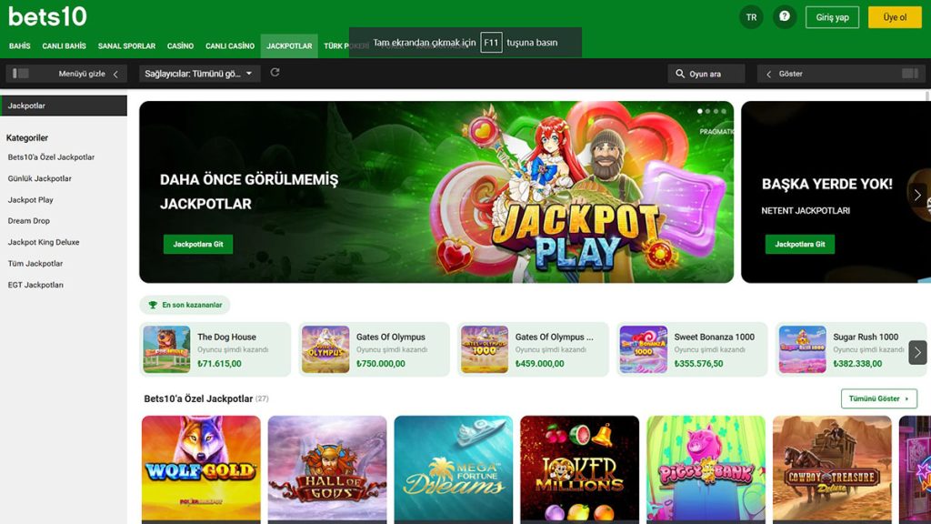 bets10 jackpotları